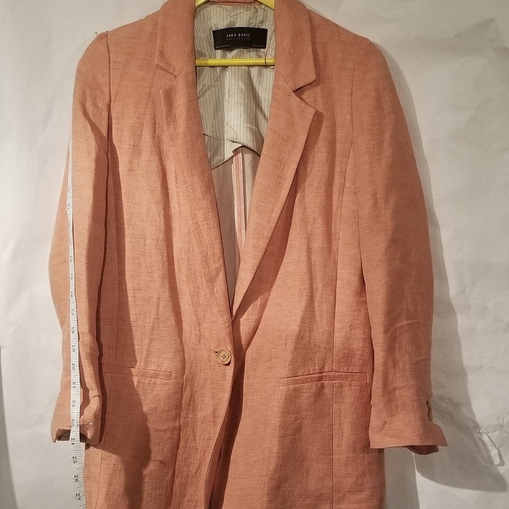 Zara USED peach colored boyfriend women blazer.
